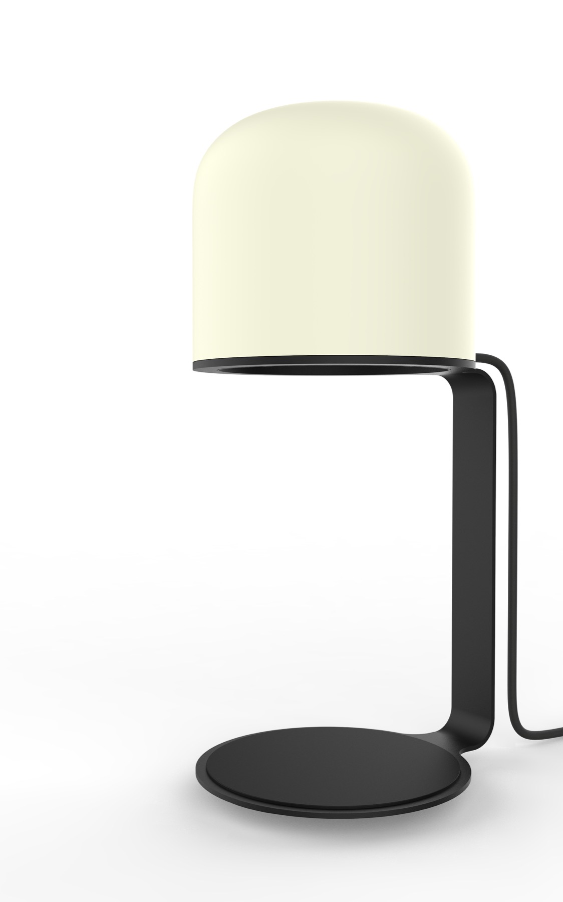Feavour candle warmer lamp with black base and soft cream shade